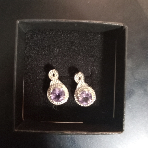 Amethyst Sterling Silver Earrings - Picture 1 of 3